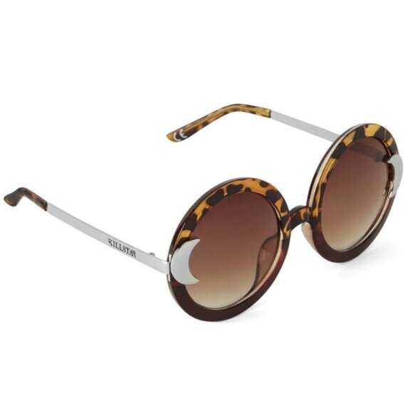 Killstar ✦ Lunar Doll Tortoiseshell Round Sunglasses ✦ Crescent Moon Detail NWT main image 4